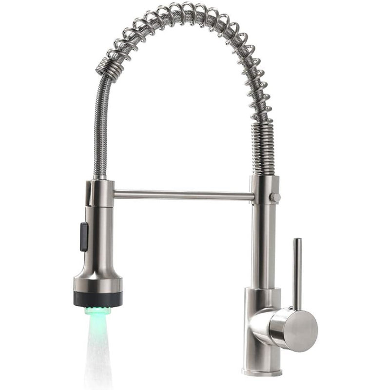 WELLFOR GROUP Swivel 360° LED Kitchen Faucet Pull Down Kitchen Sink